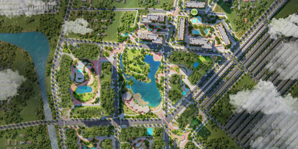 Ảnh tổng quan từ trên cao dự án The Parkland 